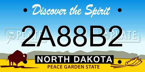 2A88B2 North Dakota License Plate