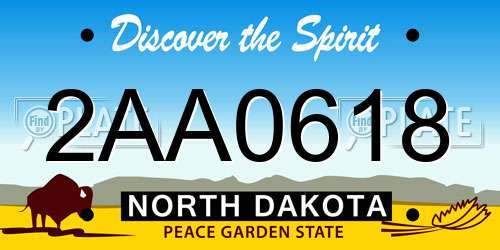 2AA0618 North Dakota License Plate