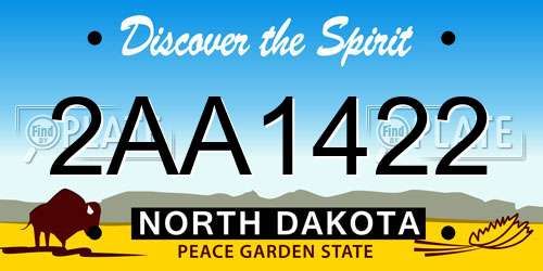 2AA1422 North Dakota License Plate