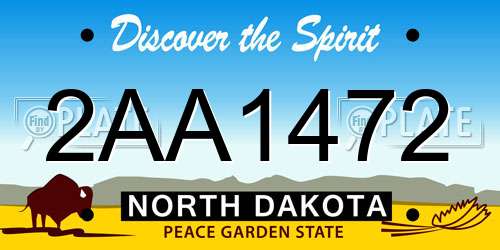2AA1472 North Dakota License Plate