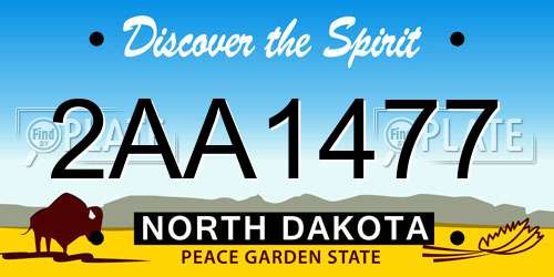 2AA1477 North Dakota License Plate