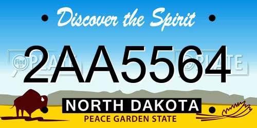 2AA5564 North Dakota License Plate