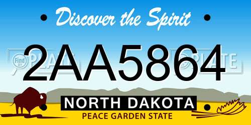 2AA5864 North Dakota License Plate