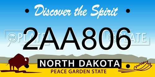 2AA806 North Dakota License Plate