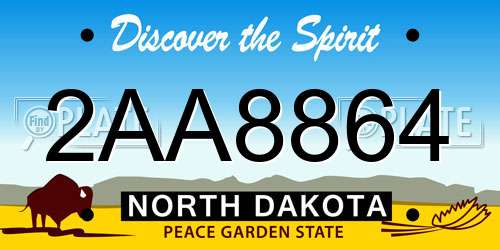 2AA8864 North Dakota License Plate