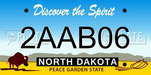 2AAB06 North Dakota License Plate