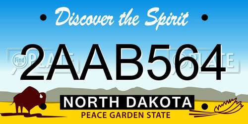 2AAB564 North Dakota License Plate