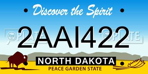 2AAI422 North Dakota License Plate