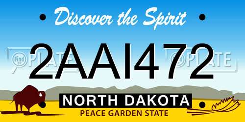 2AAI472 North Dakota License Plate