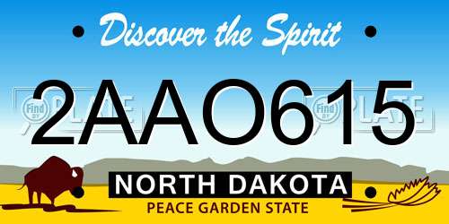 2AAO615 North Dakota License Plate