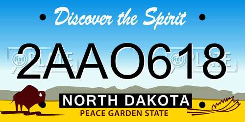 2AAO618 North Dakota License Plate