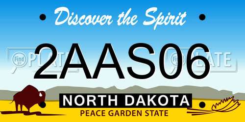 2AAS06 North Dakota License Plate