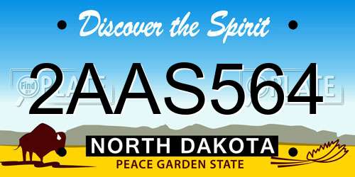 2AAS564 North Dakota License Plate