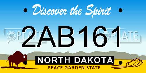 2AB161 North Dakota License Plate