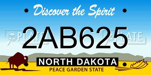 2AB625 North Dakota License Plate