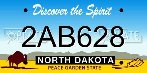 2AB628 North Dakota License Plate