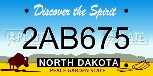 2AB675 North Dakota License Plate