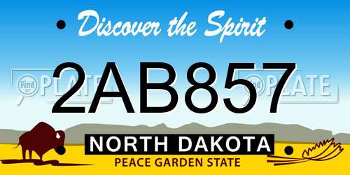 2AB857 North Dakota License Plate
