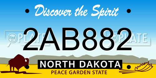 2AB882 North Dakota License Plate