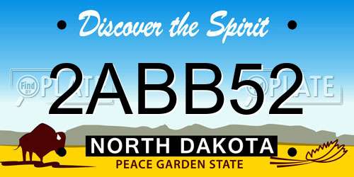 2ABB52 North Dakota License Plate