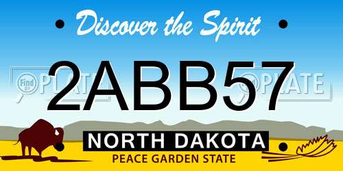 2ABB57 North Dakota License Plate