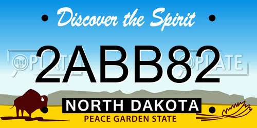2ABB82 North Dakota License Plate