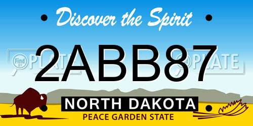 2ABB87 North Dakota License Plate