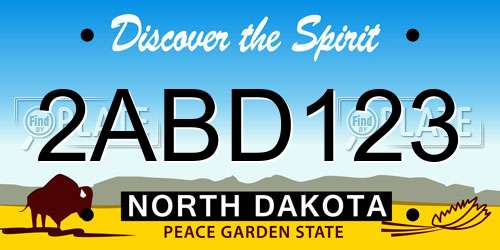 2ABD123 North Dakota License Plate