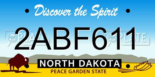 2ABF611 North Dakota License Plate