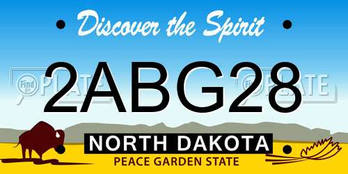 2ABG28 North Dakota License Plate