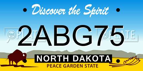 2ABG75 North Dakota License Plate