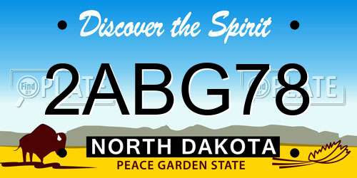 2ABG78 North Dakota License Plate
