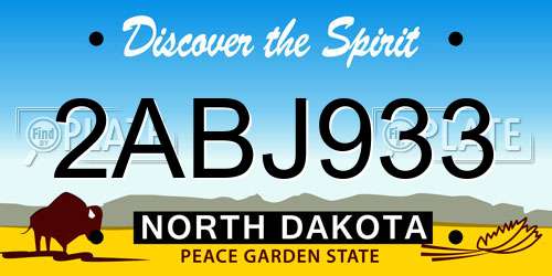 2ABJ933 North Dakota License Plate