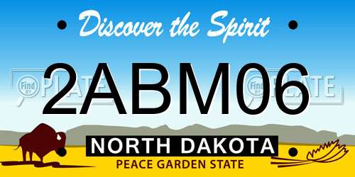 2ABM06 North Dakota License Plate