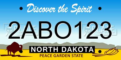 2ABO123 North Dakota License Plate