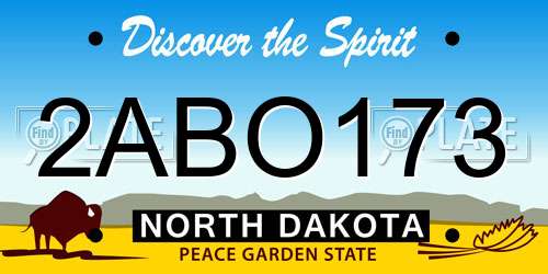 2ABO173 North Dakota License Plate