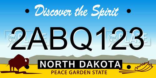 2ABQ123 North Dakota License Plate