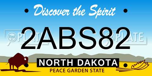 2ABS82 North Dakota License Plate