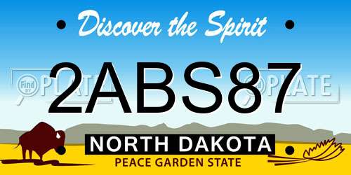 2ABS87 North Dakota License Plate