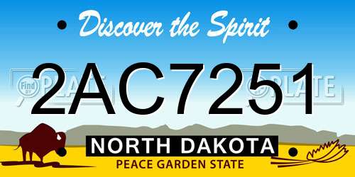 2AC7251 North Dakota License Plate