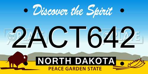 2ACT642 North Dakota License Plate