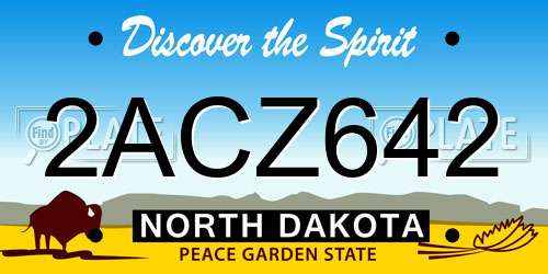2ACZ642 North Dakota License Plate