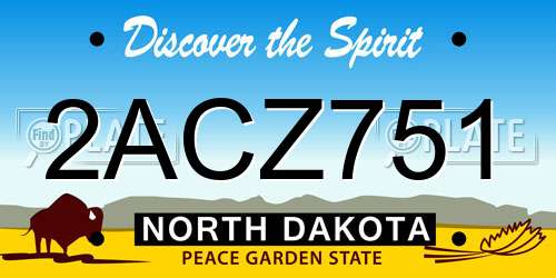 2ACZ751 North Dakota License Plate