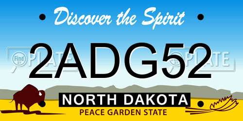 2ADG52 North Dakota License Plate
