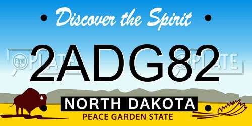 2ADG82 North Dakota License Plate