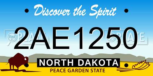2AE1250 North Dakota License Plate