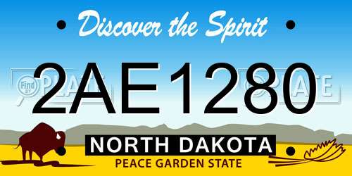 2AE1280 North Dakota License Plate