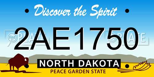 2AE1750 North Dakota License Plate