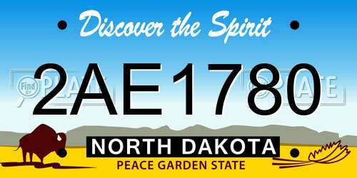 2AE1780 North Dakota License Plate