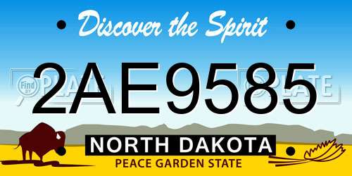2AE9585 North Dakota License Plate